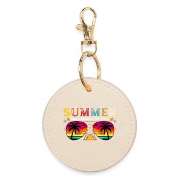 Funny Summer Break Quote Remembering My Why - Round Keyring - oyster - Front