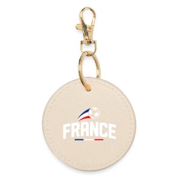 France Tee Tricolor Ball - Round Keyring - oyster - Front