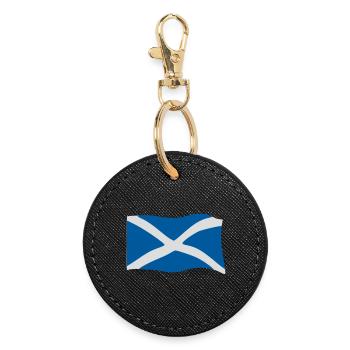 Drapeau de l'ecosse - Porte-clés rond - noir - Devant