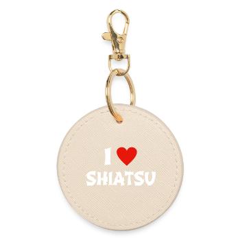 I love Shiatsu Massage - Runder Schlüsselanhänger - Auster - Vorne