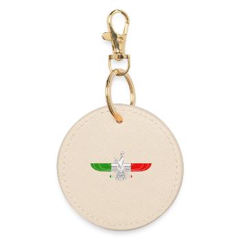 Farvahar Logo | Iranisches altes Symbol - Runder Schlüsselanhänger - Auster - Vorne