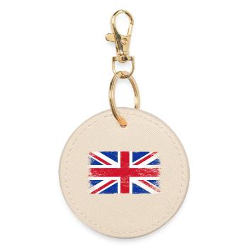 Empreinte Union Jack vieillie - Porte-clés rond - huître - Devant