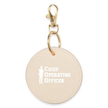 COO - Chief Operating Officer - Round Keyring - oyster - Front
