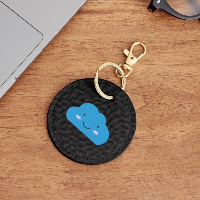 Kawaii Cloud Round Keyring