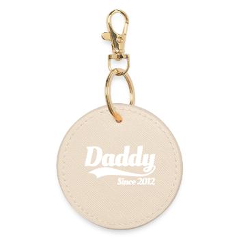 Father Father's Day Child Best Father, Daddy since 2012 - Round Keyring - oyster - Front