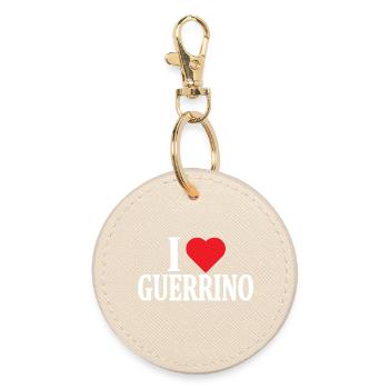 name t-shirt I love Guerrino t-shirt gift idea - Round Keyring - oyster - Front