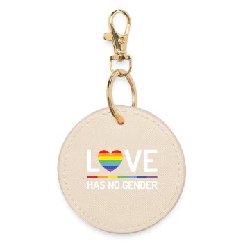 Pride Month - Love Has No Gender - Round Keyring - oyster - Front