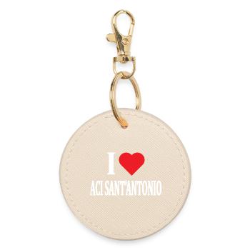 T-Shirt Sicilia I love Aci Sant'Antonio T-Shirt - Runder Schlüsselanhänger - Auster - Vorne