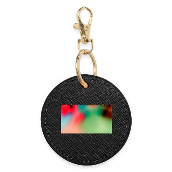 Étoile heureuse - Porte-clés rond - noir - Devant