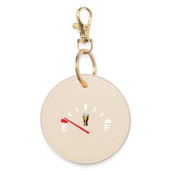 Beer speedometer beer display beer is empty - Round Keyring - oyster - Front