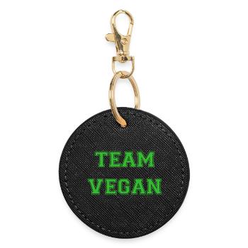 Équipe Vegan - Vert - Porte-clés rond - noir - Devant