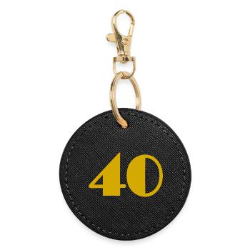 40. 40 YEARS. 40th ANNIVERSARY. 40 YEARS ANNIVERSARY. - Round Keyring - black - Front