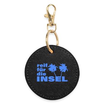 READY FOR THE ISLAND - Round Keyring - black - Front