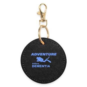 DIVING ADVENTURE - Round Keyring - black - Front