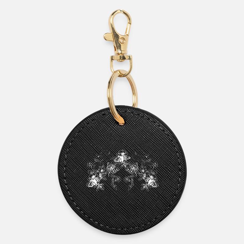 MOTHS - Round Keyring - black