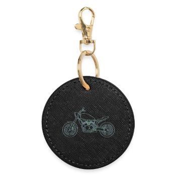 Neon Inline Classic Moto Motif - Round Keyring - black - Front