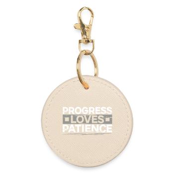 Le progrès aime la patience Motivation Cadeau - Porte-clés rond - huître - Devant