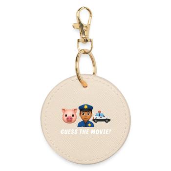 Police and Animal Motifs for Children's Clothing - Round Keyring - oyster - Front