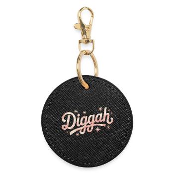 Diggah - Mèmes amusants - Porte-clés rond - noir - Devant