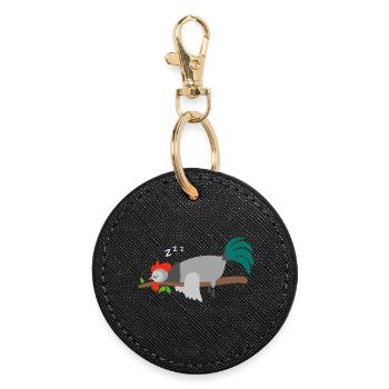 Rooster Chicken Rooster Chickens Roosters Pajamas Shirt - Round Keyring - black - Front