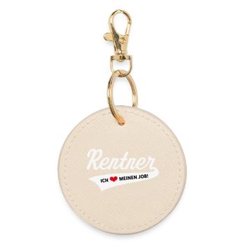 Retiree – I Love My Job! (Retirement / 3C) - Round Keyring - oyster - Front