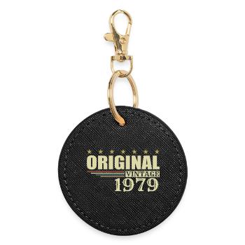 1979 Geburtstag 1979 - Runder Schlüsselanhänger - Schwarz - Vorne