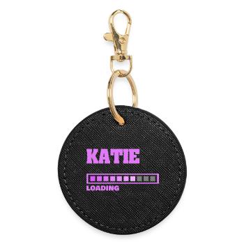 Katie as a baby - Round Keyring - black - Front