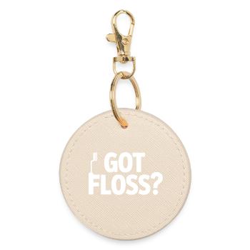 Dentist Practice Oral Health Design - Round Keyring - oyster - Front