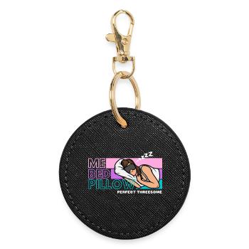 Moi lit oreiller rêve illustration - Porte-clés rond - noir - Devant