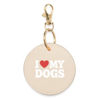 I love my dogs Hundeliebe - Runder Schlüsselanhänger - Auster - Vorne