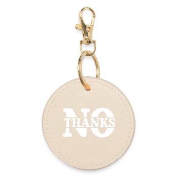 no thanks - Round Keyring - oyster - Front