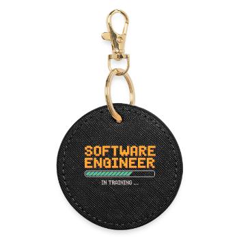 Software Developer in Training Debugging Humor - Round Keyring - black - Front