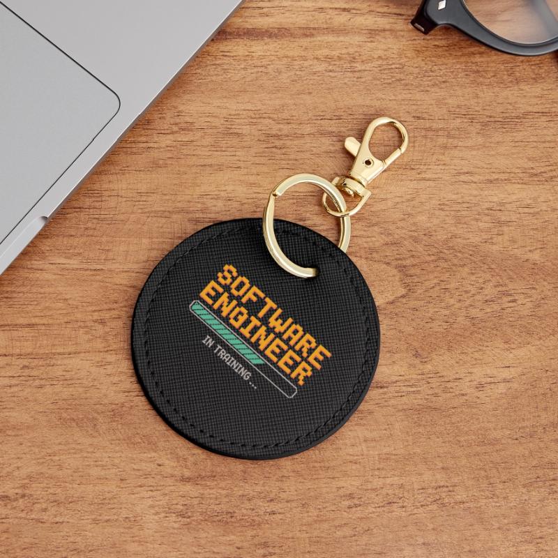 Software Developer in Training Debugging Humor Round Keyring