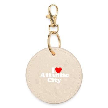 I love Atlantic City - USA - New Jersey - America - Round Keyring - oyster - Front