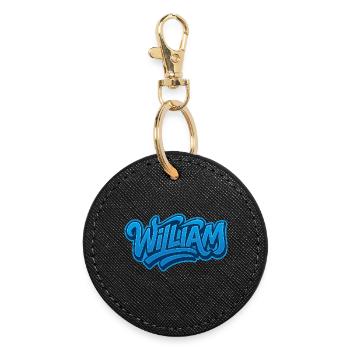 Graffiti  WILLIAM Prénom cadeau idéal imprimable s - Porte-clés rond - noir - Devant