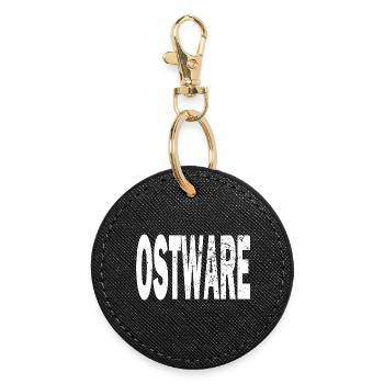 DDR Ostware Fun Ostalgie Geschenk Hoodie T-Shirt - Runder Schlüsselanhänger - Schwarz - Vorne