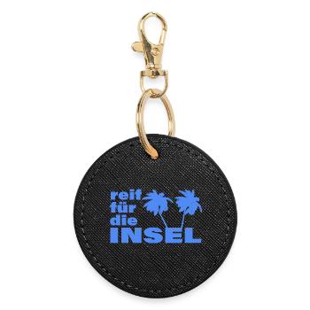 READY FOR THE ISLAND - Round Keyring - black - Front