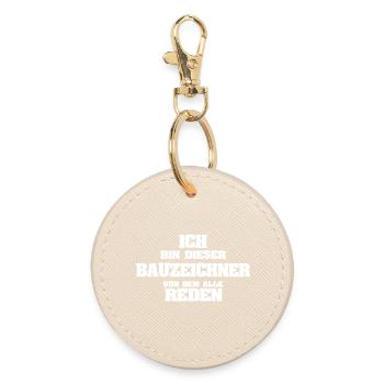 Gift for draftsman - Round Keyring - oyster - Front
