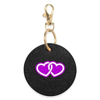 Herzen Liebe Symbol - Runder Schlüsselanhänger - Schwarz - Vorne