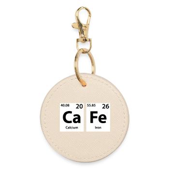 CaFe Chemistry Periodic Table - Round Keyring - oyster - Front