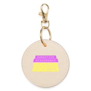 Cognitive Dissonance Is A Hell Of A Drug Saying - Round Keyring - oyster - Front