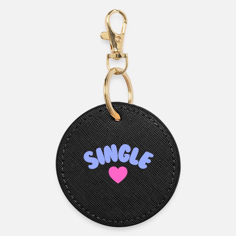 Single Selflove - Round Keyring - black