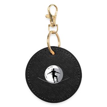 The Zen of Balance: Slacklining by the Moon - Round Keyring - black - Front