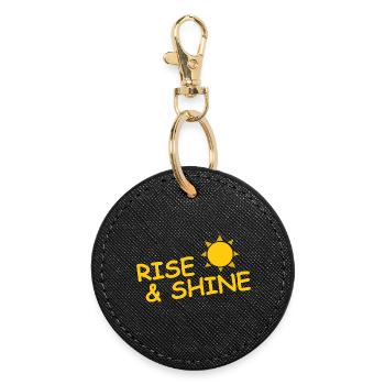 RISE AND SHINE - Runder Schlüsselanhänger - Schwarz - Vorne