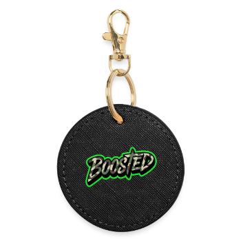 Boosted Tuning Scene Streetwear Shirt Sticker - Runder Schlüsselanhänger - Schwarz - Vorne