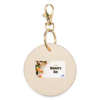 Joyeuses Roses florales pour la Journée des Femmes - Porte-clés rond - huître - Devant