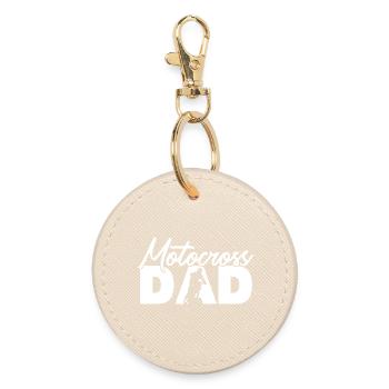 Art sportif de motocross Dad Silhouette - Porte-clés rond - huître - Devant