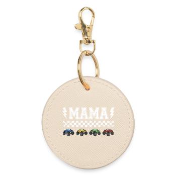 Monster Truck Mama Coole Mutter Offroad Design - Runder Schlüsselanhänger - Auster - Vorne