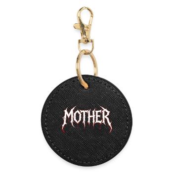 Metal Mutter Rock Musik Hardcore Mama Design - Runder Schlüsselanhänger - Schwarz - Vorne
