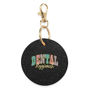 Dental Hygienist Color Palette Dental Hygienist - Round Keyring - black - Front